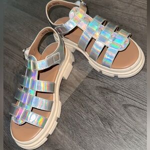 Cat & Jack Iridescent Kids Sandals